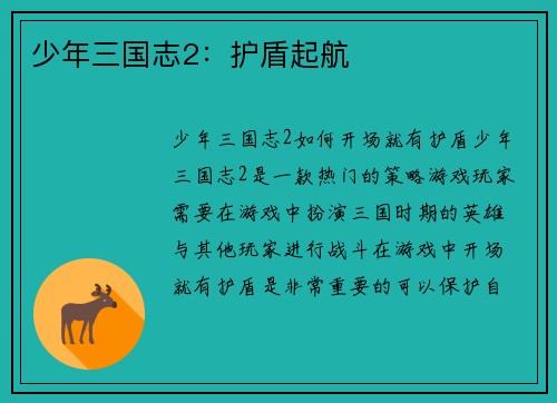 少年三国志2：护盾起航